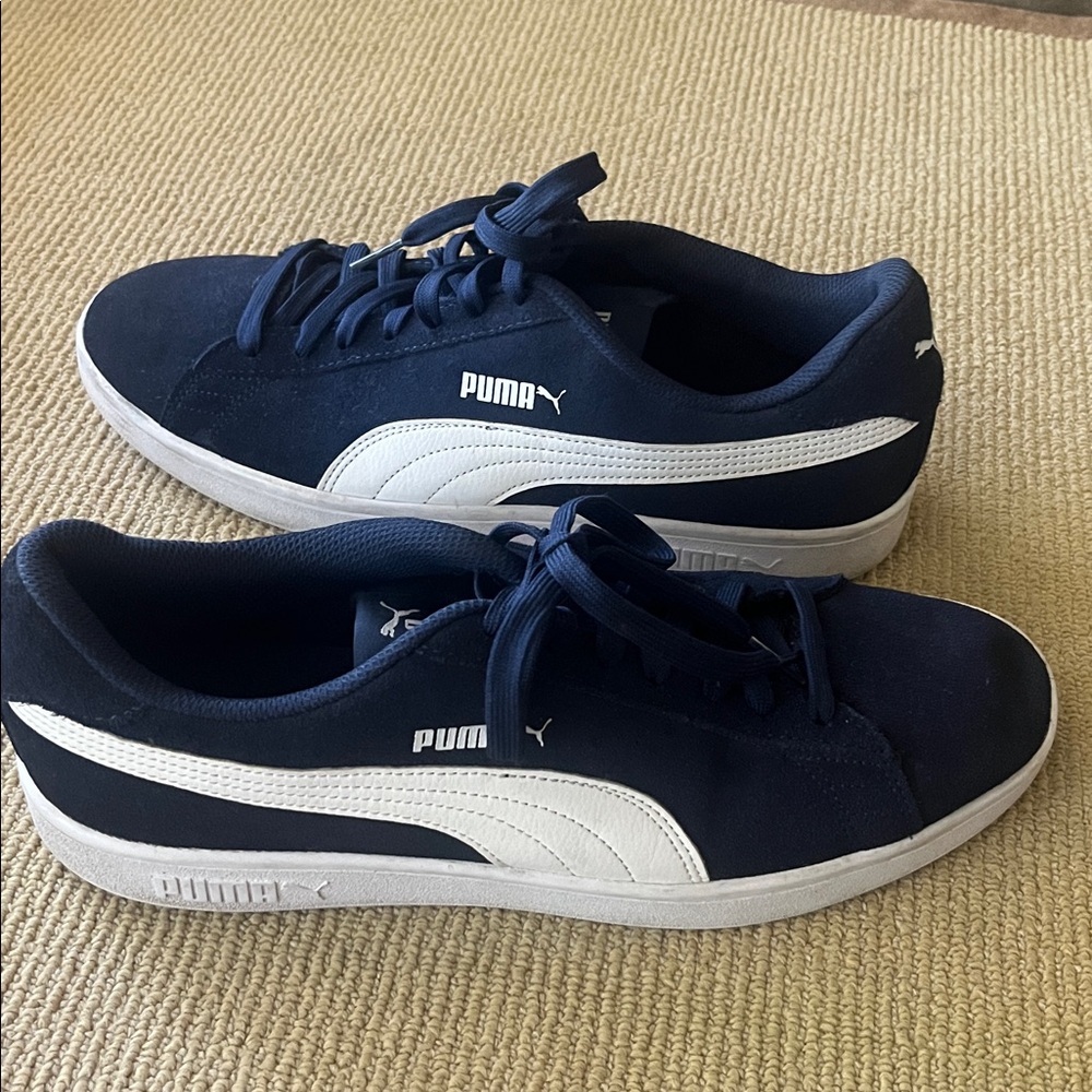 PUMA Men's Dark Blue and White Sneakers - Picture 5 of 7